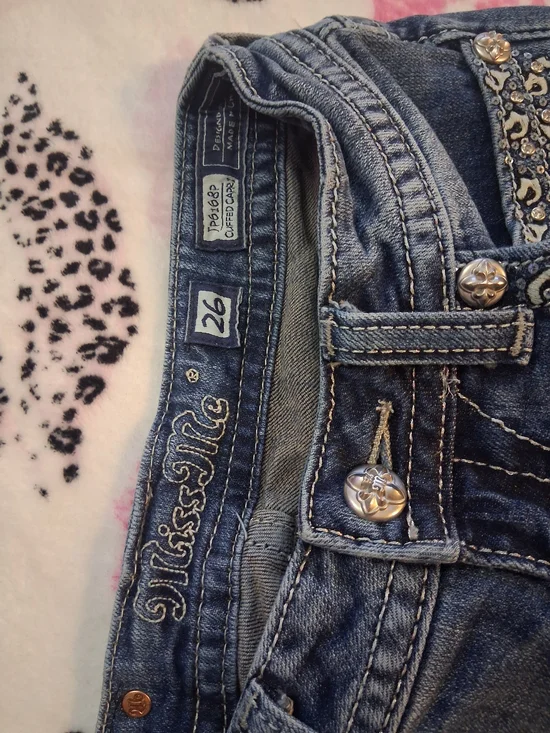 MISS ME cheetah print jeans - Picture 3 of 6